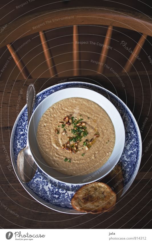 petersilienwurzelsuppe Lebensmittel Gemüse Brot Brötchen Suppe Petersilienwurzelsuppe Gemüsesuppe Ernährung Mittagessen Bioprodukte Vegetarische Ernährung