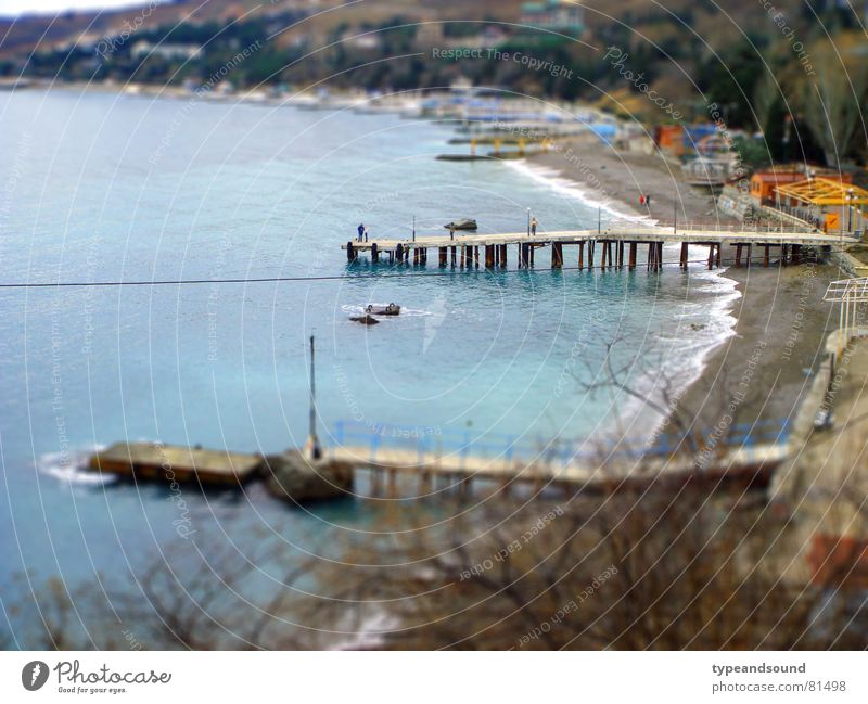 Semi-artificial beach Modellbaulandschaft Strand Meer Ferien & Urlaub & Reisen Miniatur wirklich träumen maritim Anlegestelle Badestelle Freizeit & Hobby Küste