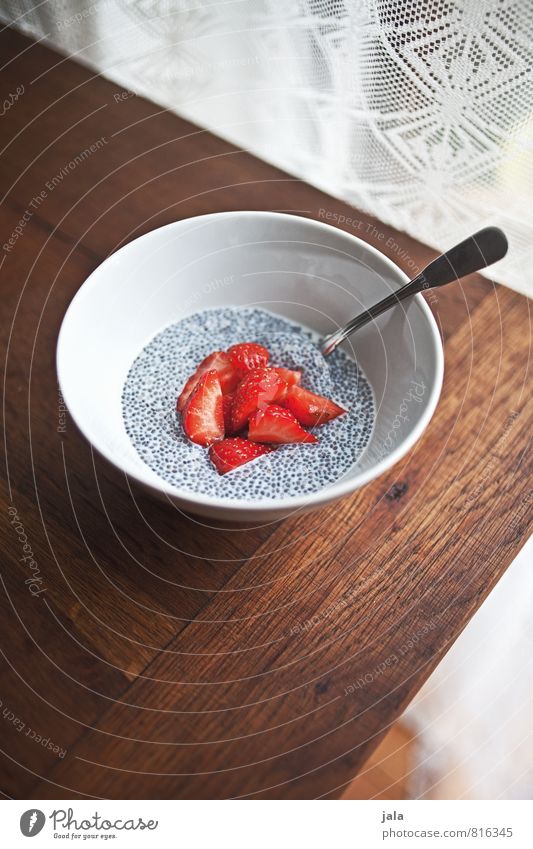 chia pudding Lebensmittel Frucht Süßwaren Pudding Chia Pudding Erdbeeren Ernährung Frühstück Bioprodukte Vegetarische Ernährung Slowfood Schalen & Schüsseln