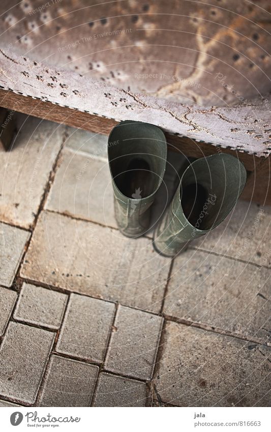 gummistiefel Gartenarbeit Pflastersteine Schuhe Gummistiefel Stein ästhetisch gut Farbfoto Außenaufnahme Menschenleer Textfreiraum unten Tag