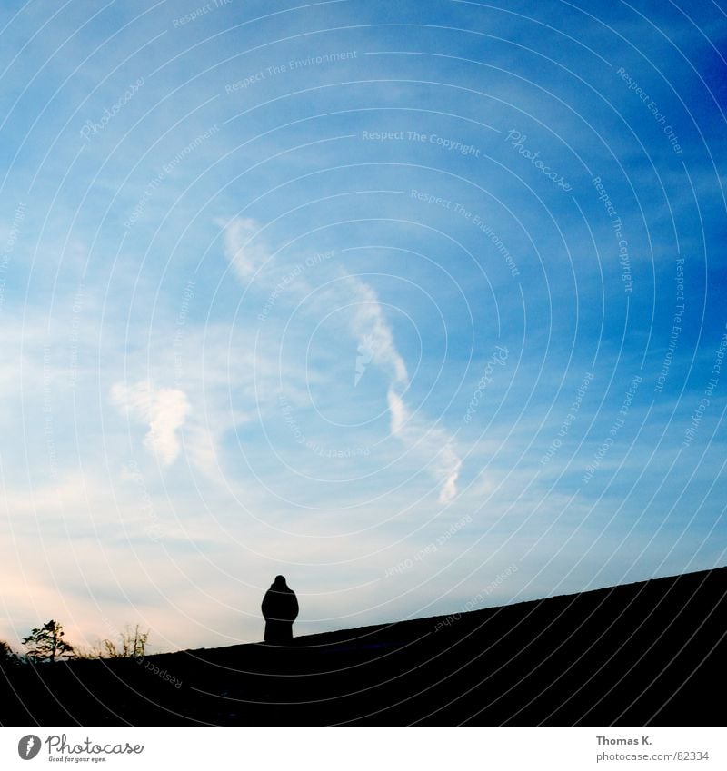 Auf Wiedersehen Wolken gehen Abschied Horizont Herbst Vergänglichkeit weitergehen Himmel Mensch