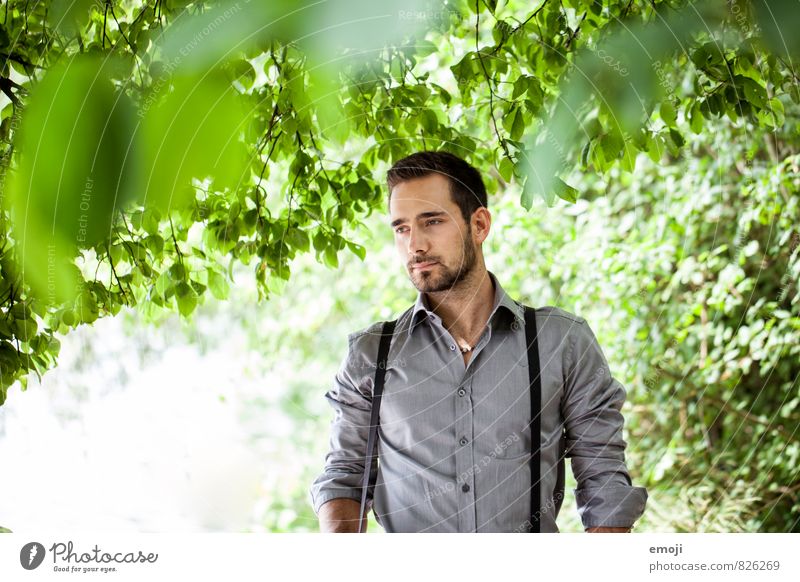 vert maskulin Junger Mann Jugendliche 1 Mensch 18-30 Jahre Erwachsene Umwelt Natur Sträucher schön Farbfoto Außenaufnahme Tag Schwache Tiefenschärfe Oberkörper