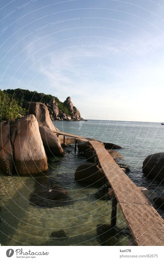 Catwalk in Thailand Ko Tao Laufsteg Steg Ferien & Urlaub & Reisen traumhaft träumen gehen tauchen Meer Asien Paradies Wege & Pfade Wasser Sonne