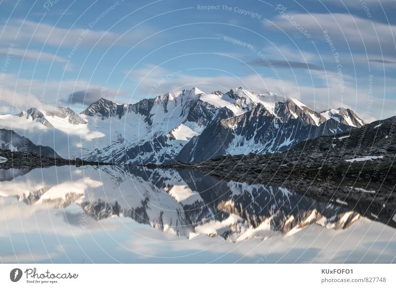 Seespiegelung Sommer wandern Landschaft Hütte genießen wild blau Stimmung Leben Friesenberghaus Österreich canon ginzling landscape Stausee Bundesland Tirol