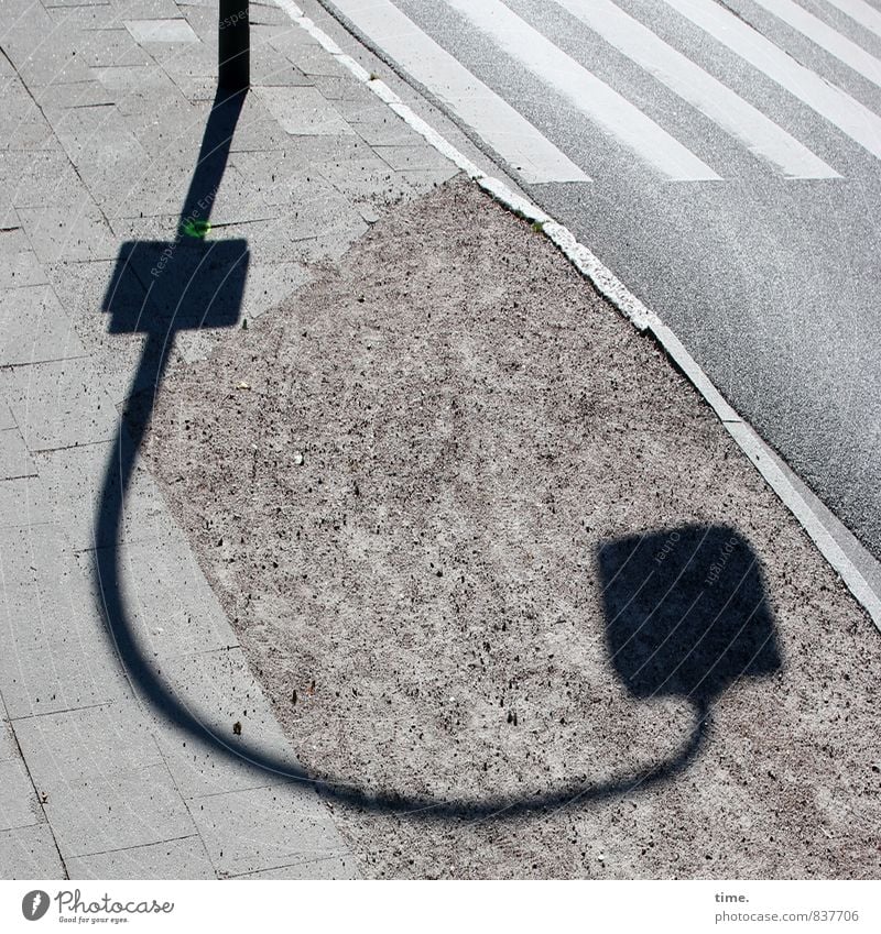 Knicklicht Verkehr Verkehrswege Personenverkehr Straßenverkehr Fußgänger Wege & Pfade Fußgängerübergang Zebrastreifen Bodenplatten Schotterweg