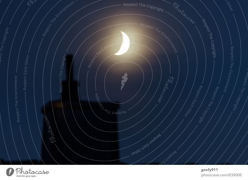 MOND Natur Landschaft Nachthimmel Mond Sommer positiv Romantik Farbfoto Außenaufnahme Lichterscheinung Panorama (Aussicht)