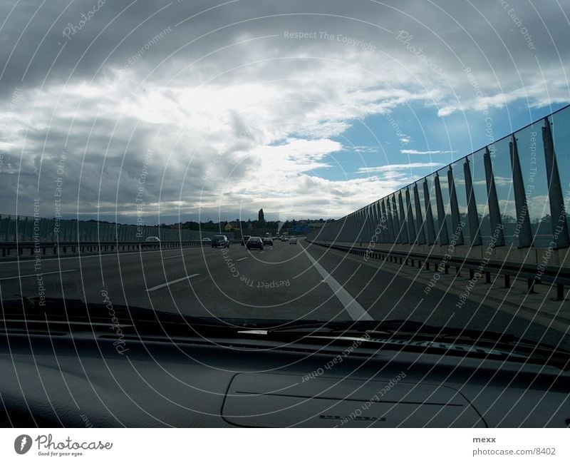 Autobahn Wolken PKW Regen Straße Himmel