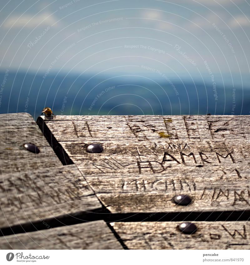 lebenszeichen Umwelt Natur Landschaft Urelemente Luft Himmel Wolken Sommer Alpen Turm Holz atmen beobachten genießen lesen Blick wandern Ferne Adelegg