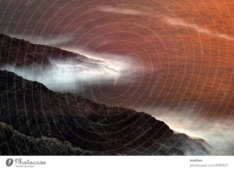 Rotes Meer Natur Landschaft Wasser Sonnenaufgang Sonnenuntergang Sommer Wetter Schönes Wetter Felsen Wellen Küste Fjord exotisch gigantisch natürlich braun rot