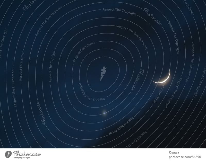 Mondsichel Nachtruhe Venus Planet Sichelmond Wolken Aphrodite Himmelskörper & Weltall Halbmond ruhig Nachttopf schlafen Frieden Gute Nacht Geschichte Trabbi