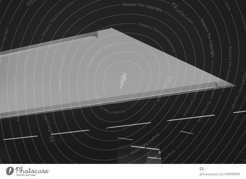 raum für kunst Museum Architektur Gebäude Decke Deckenbeleuchtung ästhetisch dunkel Linie Schwarzweißfoto Innenaufnahme Menschenleer
