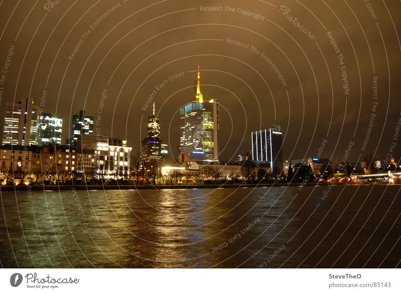 Frankfurt Frankfurt am Main Nacht Hochhaus Skyline Licht