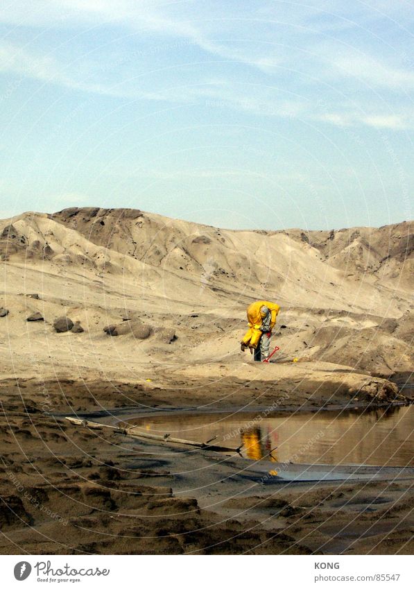 grau™ nimmt gelb™  hoch Anzug himmelblau Schönes Wetter Freundschaft Teich Präsentation Arbeitsbekleidung Mitarbeiter grau-gelb Erde abstützen Himmel Träger