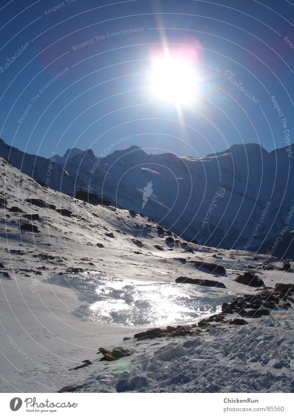 Skiurlaub Gletscher Panorama (Aussicht) Winter Berge u. Gebirge Sonne Eis Schnee Landschaft groß