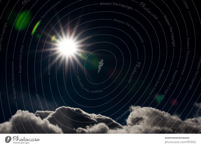 Über den Wolken Licht dunkel kalt Eis Umwelt Horizont frei Himmelsstürmer Hochsprung Unendlichkeit Sonne Schatten blau Stern (Symbol) in eisiger höhe Natur oben