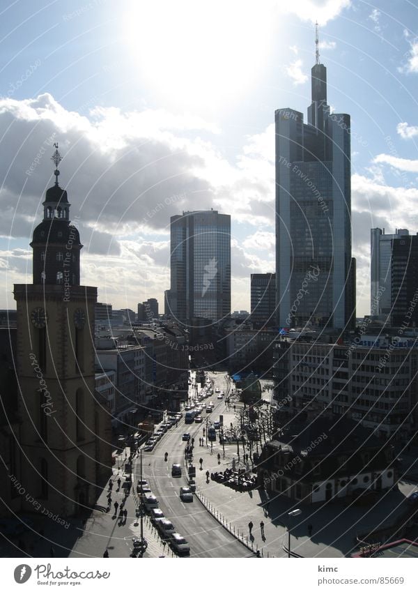 skyline frankfurt am main Commerzbank Frankfurt am Main Verkehr Stadtzentrum zeilgalerie Deutschland Straße