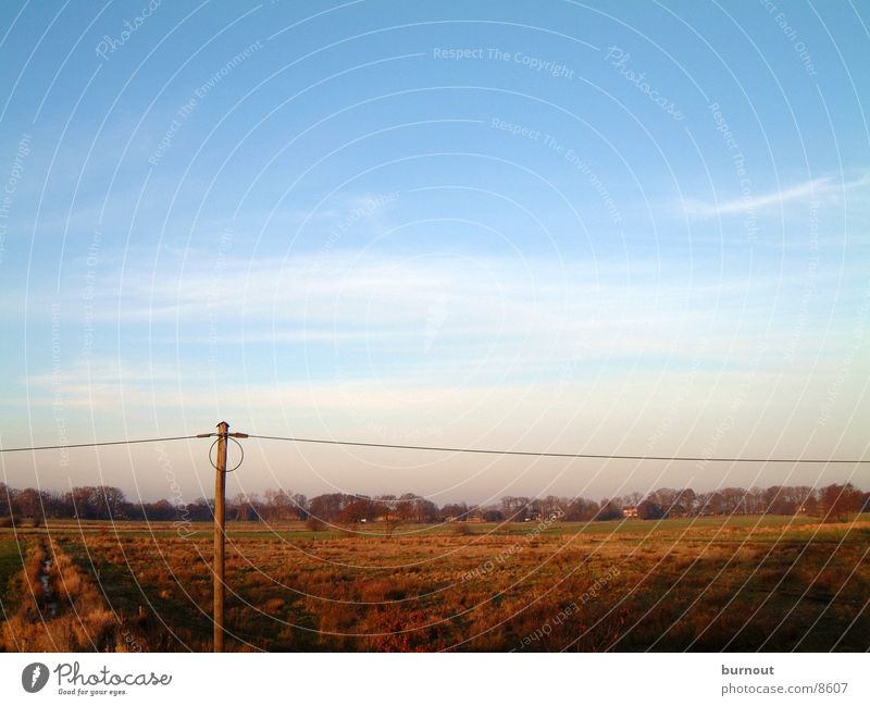 Bremer Landschaft Leitung Bremen Moor Winter kalt Himmel