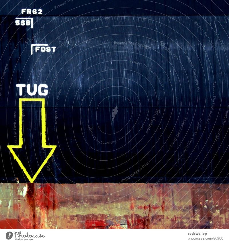 tug Logo Wasserfahrzeug abstrakt gelb Typographie Hintergrundbild Abstufung graphisch Rust unten Ziffern & Zahlen Buchstaben Hafen Industrie Schifffahrt down