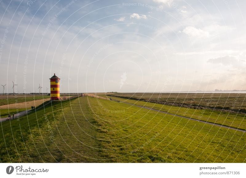 Pilsumer Leuchtturm Erholung Kur Ferien & Urlaub & Reisen Ausflug Ferne Sommerurlaub Strand Meer wandern Jogger Fahrradfahren Landschaft Himmel Küste Nordsee