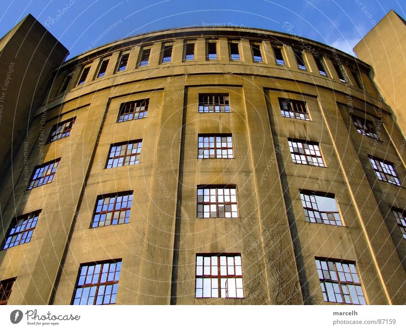 Gasometer Dresden Fenster Industrie Gasspeicher Himmel