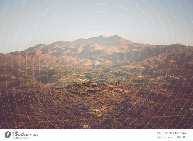 Kretan Umwelt Natur Landschaft Wolkenloser Himmel Sommer Schönes Wetter Hügel Berge u. Gebirge leuchten braun Griechenland schön Farbfoto mehrfarbig