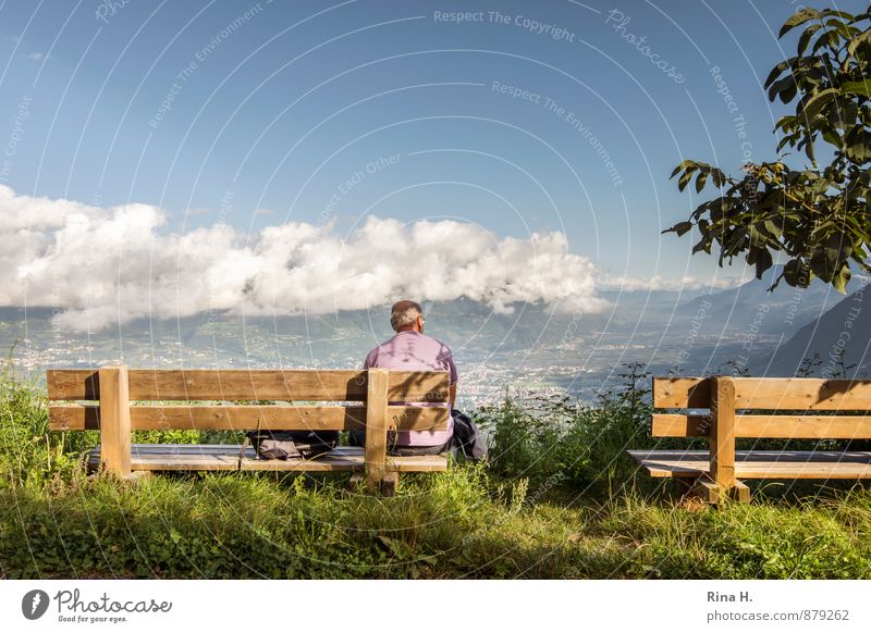 AusRuhen ruhig Ferien & Urlaub & Reisen Tourismus Ausflug Mensch Männlicher Senior Mann 1 60 und älter Natur Landschaft Himmel Wolken Horizont Sommer