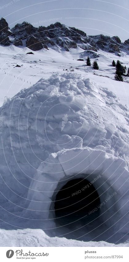 Geliebtes Zuhause Glück Schnee Berge u. Gebirge Kultur Klima Wetter Wärme Tür kalt Schutz Geborgenheit Hoffnung Iglu Eingang Öffnung Zufluchtsort Kammer