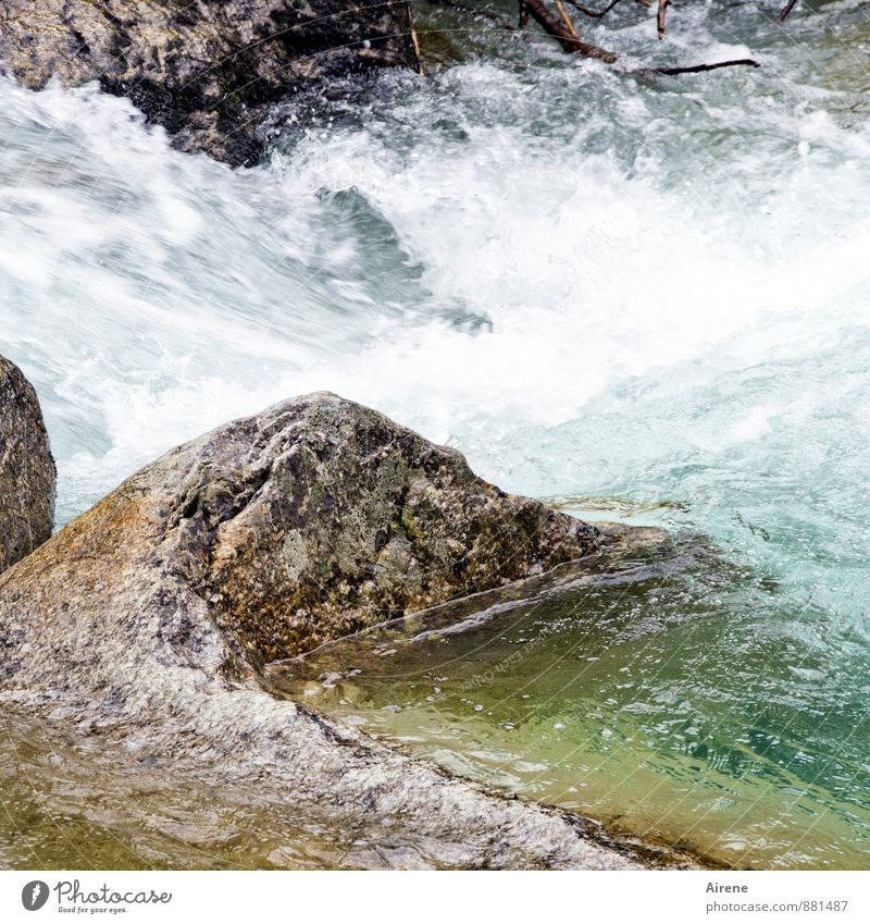 noch mehr Wildwasser Natur Urelemente Wasser Felsen Wellen Bach Fluss Wildbach frisch kalt wild grau grün weiß Kraft türkis blau-grün gewaltig tosend sprudelnd