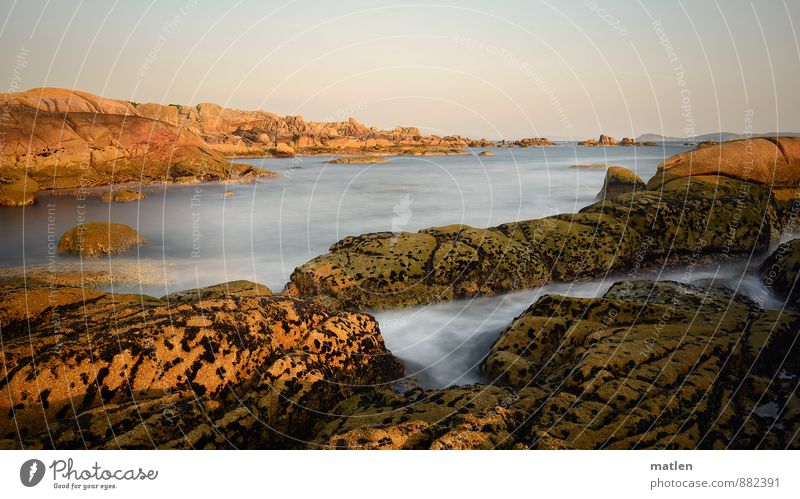 peace l an der Costa da morte Natur Landschaft Horizont Sonne Sonnenaufgang Sonnenuntergang Wetter Schönes Wetter Felsen Berge u. Gebirge Küste Riff Meer blau