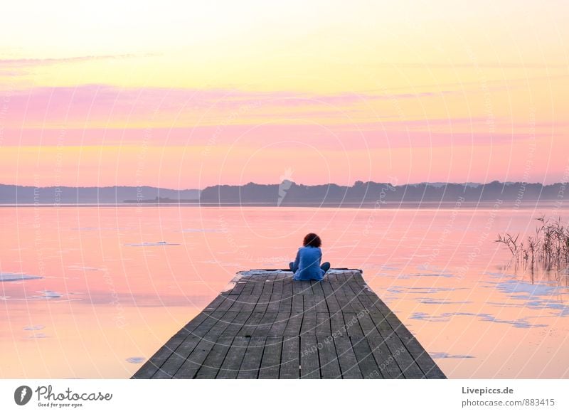 am Ruderhaus auf Rügen Sommer Sommerurlaub Kind Kleinkind Junge 1 Mensch 3-8 Jahre Kindheit Natur Landschaft Wasser Himmel Sonnenaufgang Sonnenuntergang