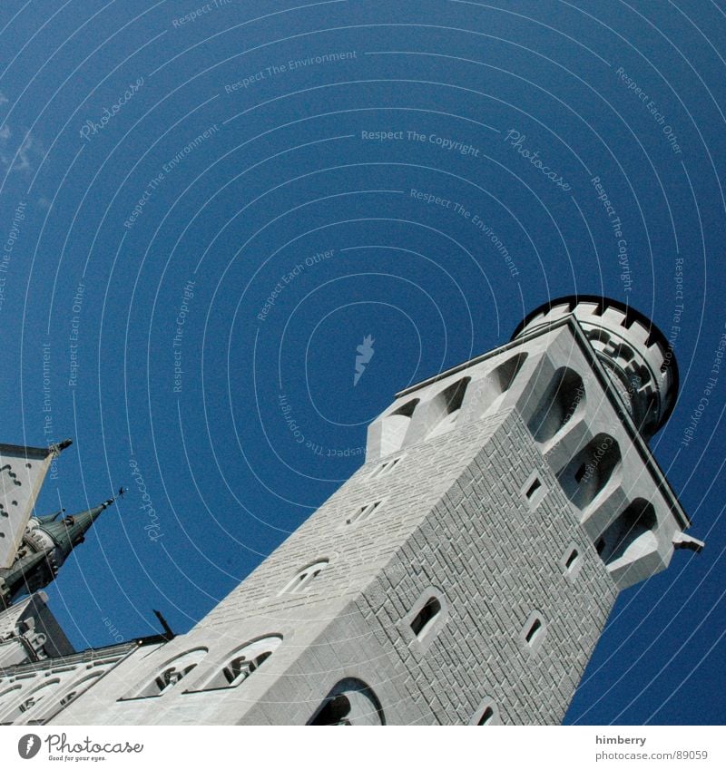 eternal mystery Neuschwanstein Palast Rückzug Wachturm Deutschland historisch Wahrzeichen Denkmal Burg oder Schloss castle king prince palace Turm König