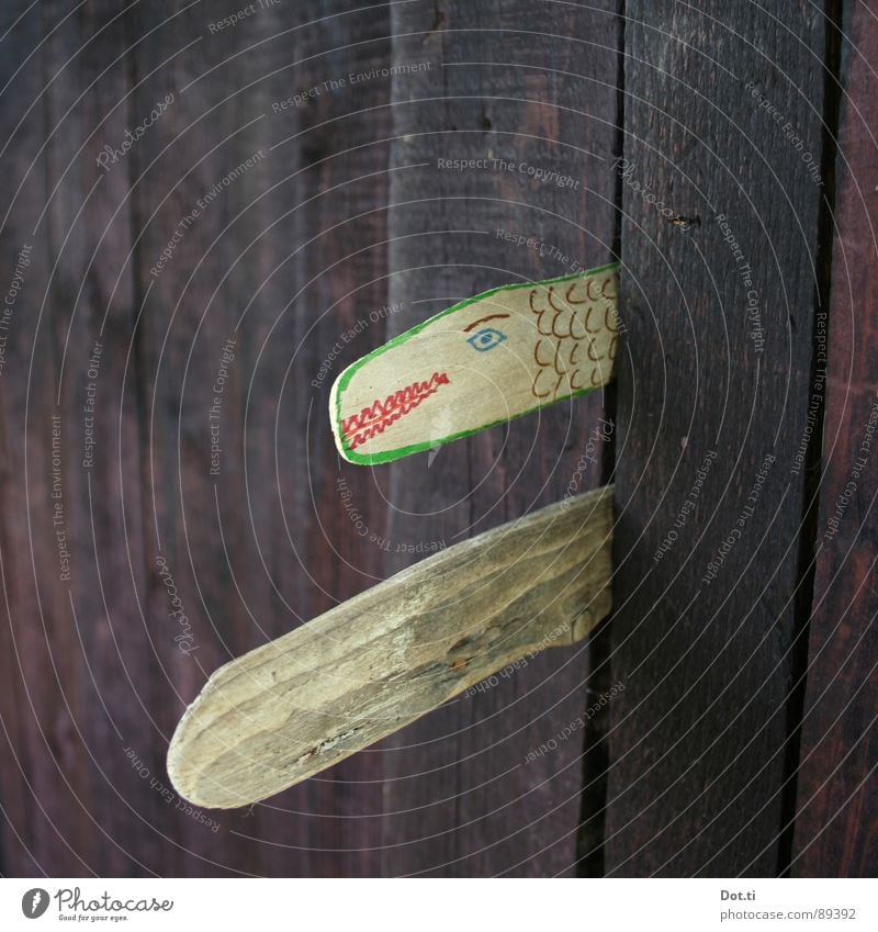 sneak preview Spielen Handarbeit heimwerken Kinderspiel Dekoration & Verzierung Handwerk Kunst Kunstwerk Hütte Mauer Wand Schlange Fisch Holz Freundlichkeit