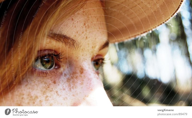 mY darling Sommersprossen grün Partnerschaft träumen Frau Auge Mirjam Sonne Gesicht Nase Wärme