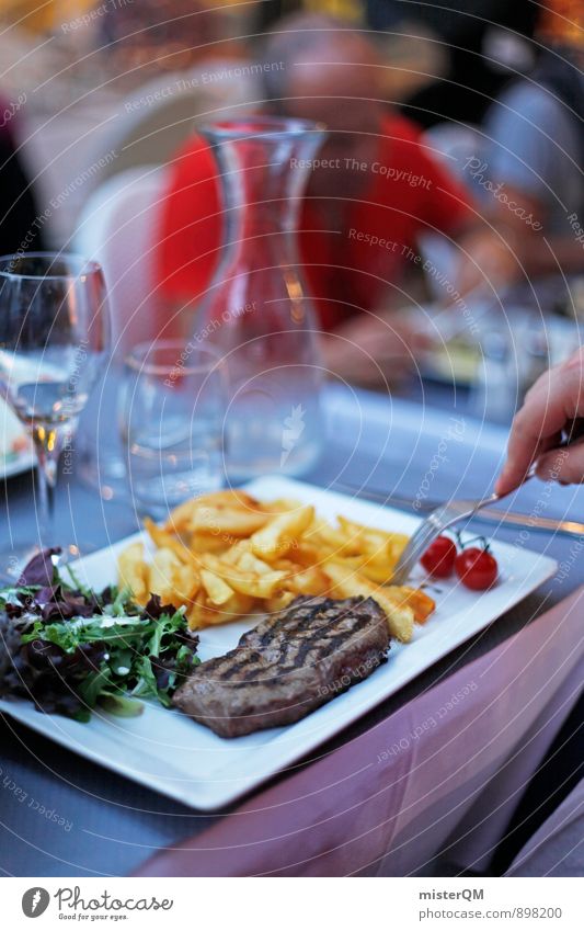 Steak&Pommes. Lifestyle Reichtum elegant Stil exotisch Freude ästhetisch Steakhouse Pommes frites ungesund lecker Kalorie Kalorienreich Mahlzeit Speise