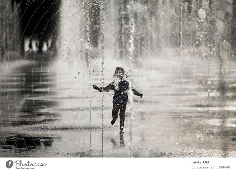 Water Dance I Kunst ästhetisch Zufriedenheit Wassertropfen Wasseroberfläche Wasserspiegelung Wasserwirbel Springbrunnen sommerlich Sommer Kindheit