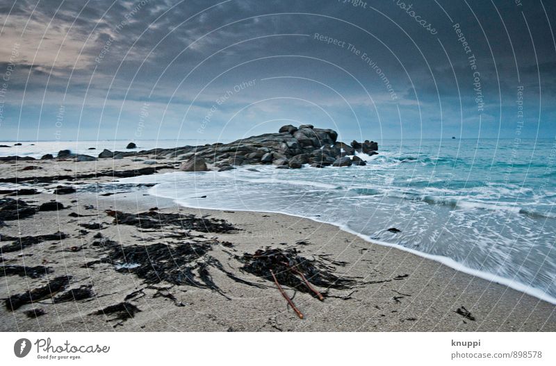 Bretagne Umwelt Natur Landschaft Urelemente Sand Luft Wasser Himmel Wolken Gewitterwolken Horizont Sonnenaufgang Sonnenuntergang Herbst Winter Klimawandel