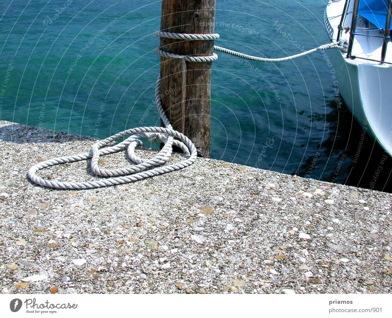 anlegen Wasserfahrzeug ankern Steg See Seil