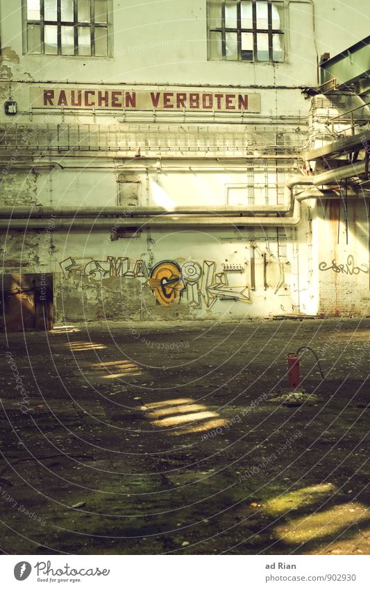 Geduld | länger leben. Renovieren Innenarchitektur Menschenleer Ruine Bauwerk Gebäude Architektur Mauer Wand Fassade Fenster Armut Dekadenz Endzeitstimmung