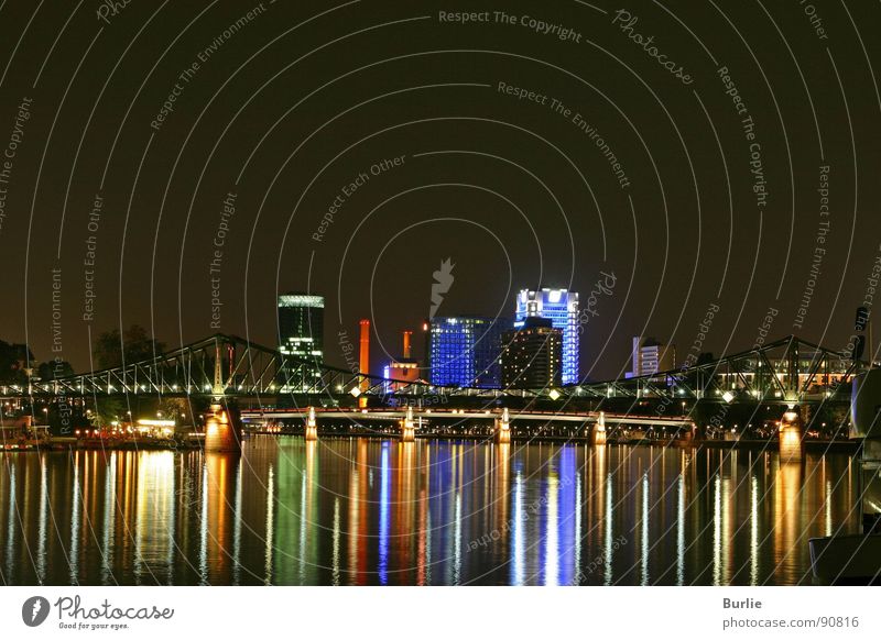 Frankfurter Lichterzauber Frankfurt am Main Nacht Hochhaus Romantik ruhig Langzeitbelichtung Wasser Lampe Reflexion & Spiegelung Frieden