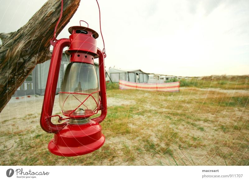 Urlaub Lampe Öllampe Rasen Wiese Düne Stranddüne Ferien & Urlaub & Reisen Baumstamm Laterne