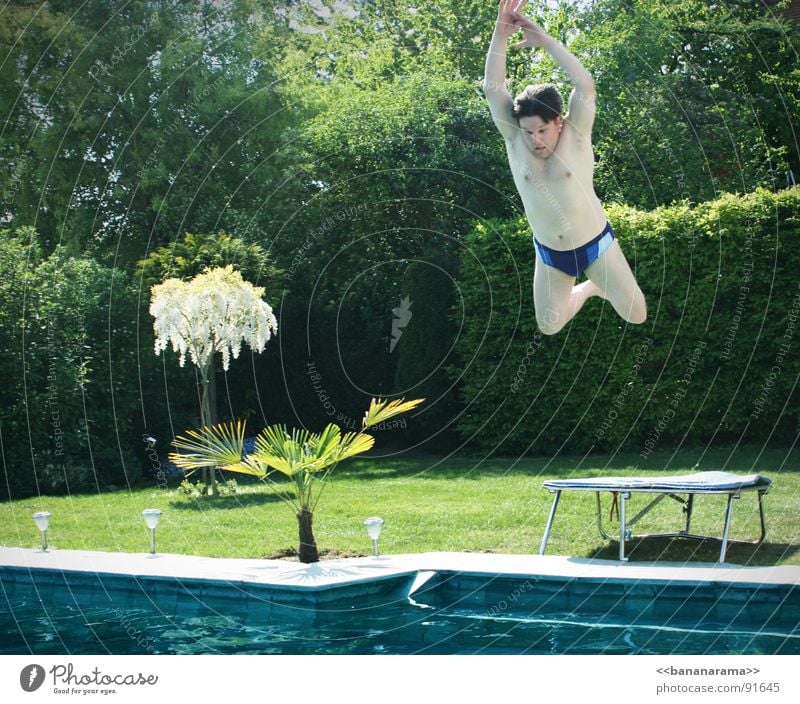 Mein Vadda macht ne Banane Schwimmbad springen Kopfsprung Sommer Trampolin Luft Frühling Abheben Wohnung Sport Spielen Wasser Schwimmen & Baden der Abgeher