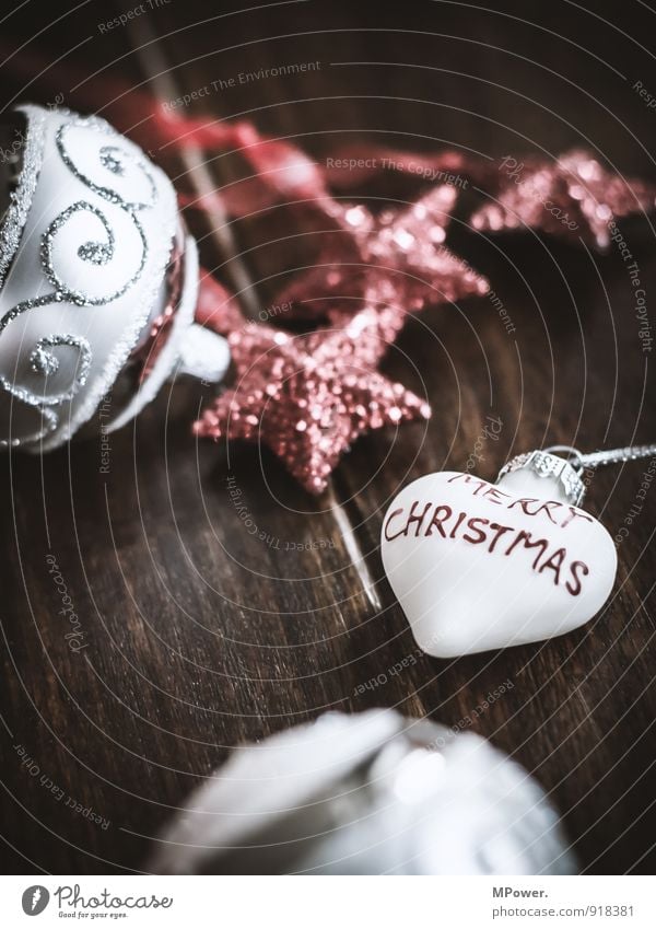 christmas time Holz Glas Metall Zeichen Schriftzeichen nah rot Weihnachten & Advent Weihnachtsdekoration Dekoration & Verzierung Herz herzförmig Kugel