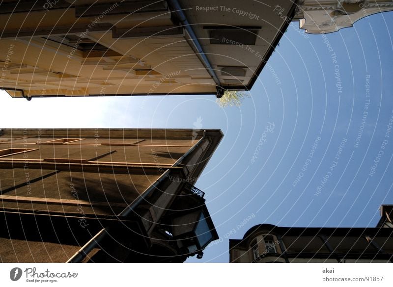 Freiburger Perspektiven Stadt Fischerau himmelblau Haus Gebäude Architektur Himmel Altstadt Freiburg im Breisgau Baustelle