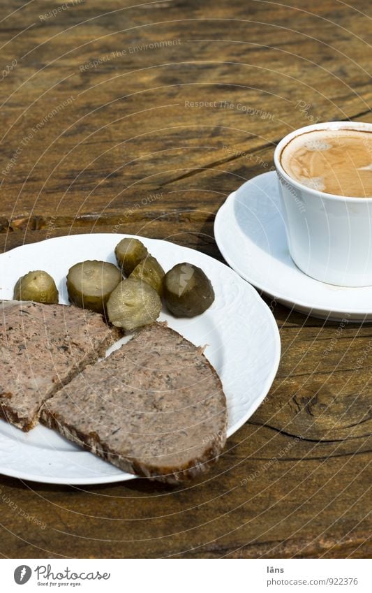 Hofladen Dinner ... Lebensmittel Wurstwaren Brot Ernährung Kaffeetrinken Gewürzgurke Leberwurst Leberwurstbrot Teller Tasse Ferien & Urlaub & Reisen Tourismus