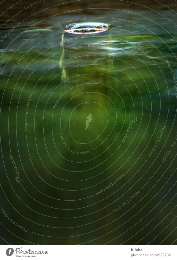 Brunnen Abfluss im seichten Gegelnlicht Wasser Quelle Trinkwasser Natur Urelemente Sauberkeit grün fließen Bewegung Strukturen & Formen Hintergrundbild Farbfoto