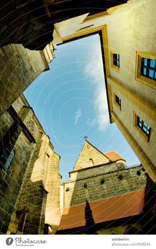 Dom Altstadt Haus Meissen Mittelalter Sachsen Stadt Sächsische Schweiz Architektur albrechtsburg Innenhof verwinkelt Himmel Himmel (Jenseits) Froschperspektive