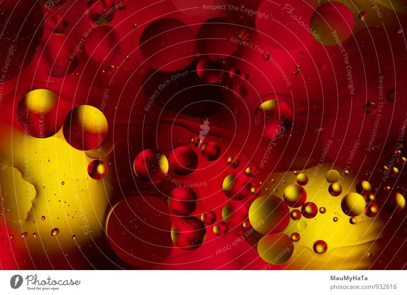 abstrakte Formen mit Flüssigkeiten Design Wissenschaften Natur Tropfen gelb Kreativität Erdöl Wasser Schaumblase Hintergründe gold erleuchten Hintergrund