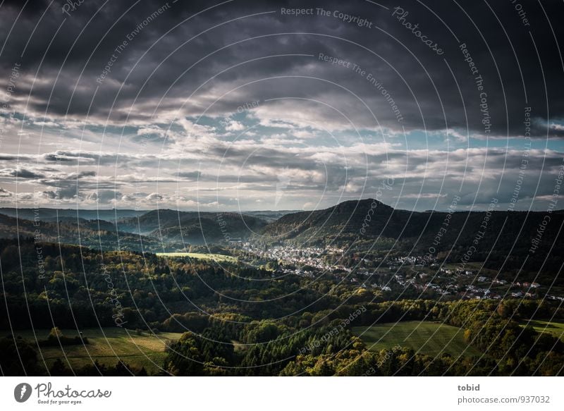 Malerische Pfalz Pt. 2 Ferien & Urlaub & Reisen Berge u. Gebirge Natur Landschaft Pflanze Himmel Wolken Horizont Wetter Baum Wiese Wald Hügel Merzalben Dorf