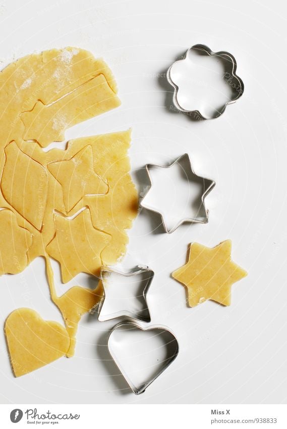 Blume Stern Herz Lebensmittel Teigwaren Backwaren Ernährung lecker süß Plätzchen Weihnachtsgebäck Backform Stern (Symbol) Farbfoto mehrfarbig Innenaufnahme