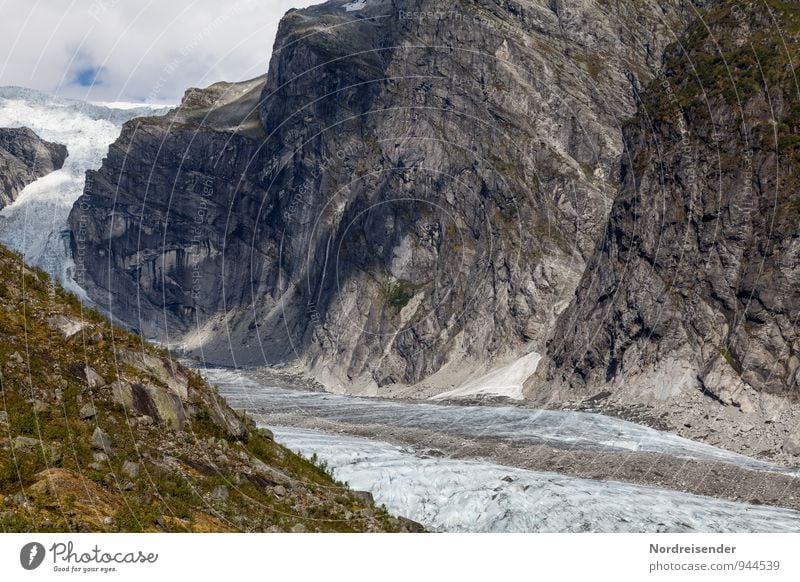 Austerdalsbreen Ferien & Urlaub & Reisen Abenteuer Ferne Berge u. Gebirge wandern Natur Landschaft Urelemente Klima Klimawandel Felsen Gletscher kalt bizarr